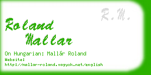 roland mallar business card