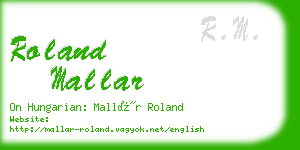 roland mallar business card